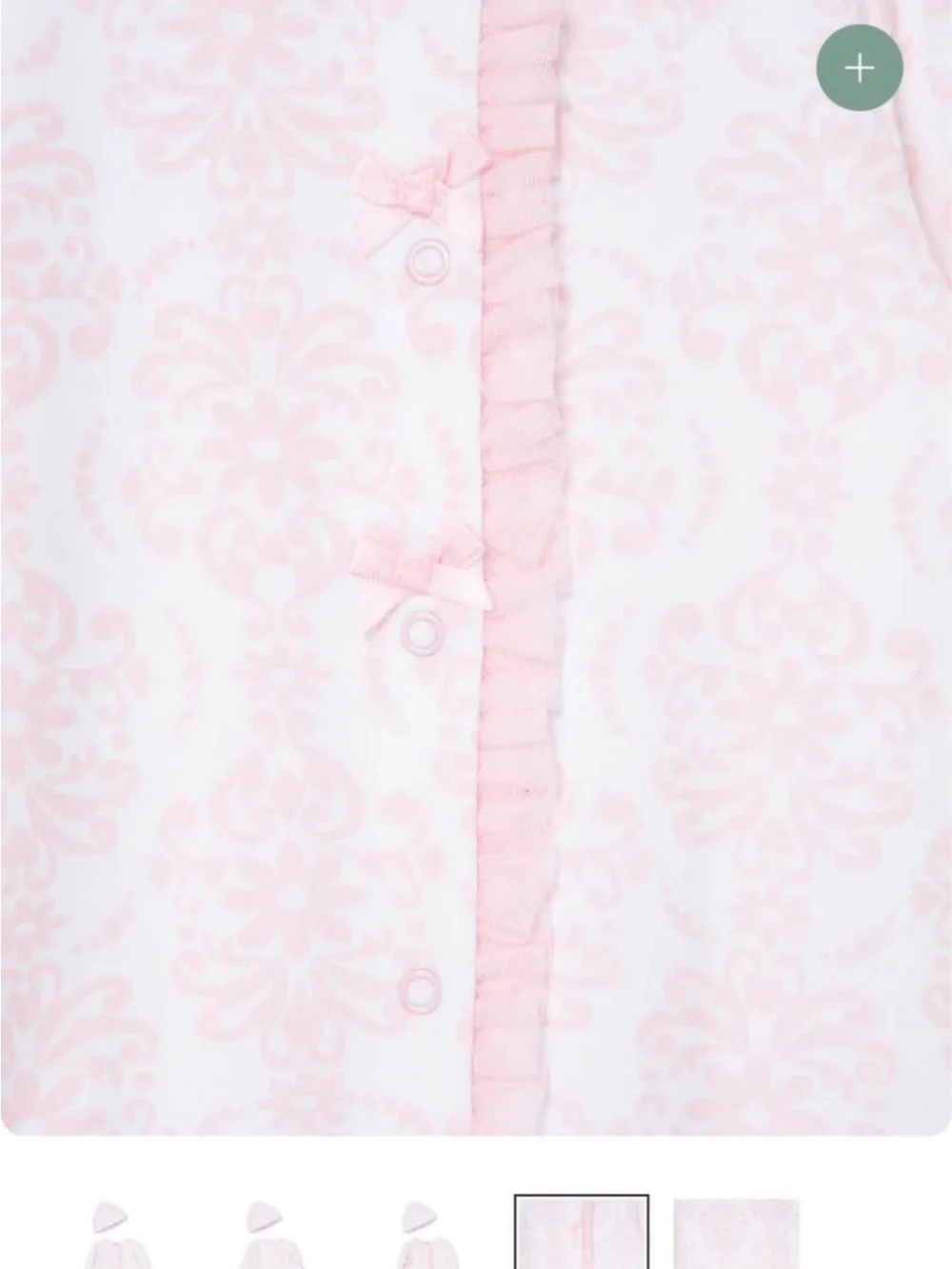 Little Me Pink Damask Footed One-Piece with Matching Hat NWT